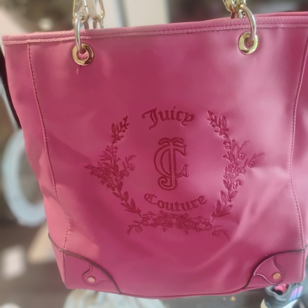 Juicy Couture Fuchsia Embroidered Tote